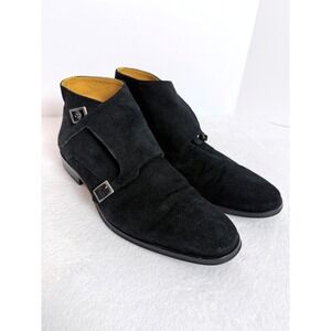 Undandy Black Suede Double Monk Strap Chukka Boots Size 43 Men's Dress Boots